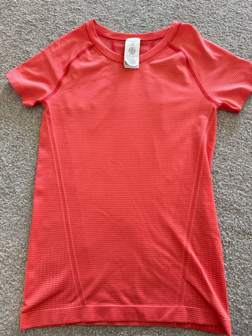 Athleta Girls XXS Coral Athletic Top Short Sleeve Activewear Performance Tee